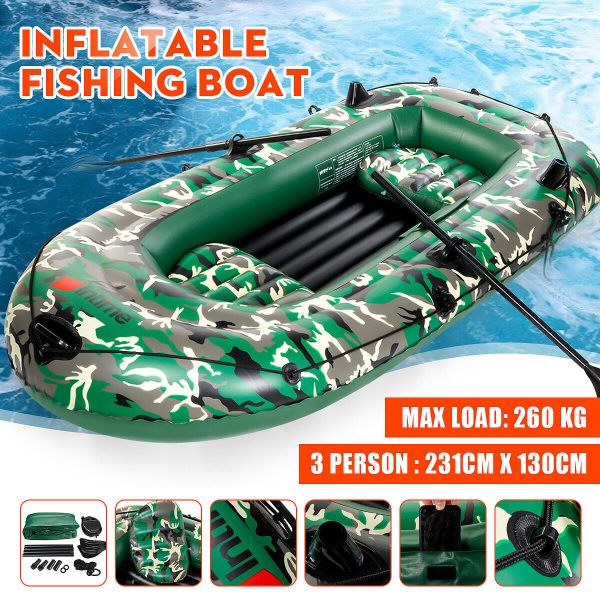 Inflatable Fishing Rowing Boat 3-Person
