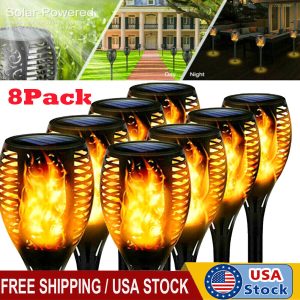 8 Pack Solar Torch Flame Flickering Flame