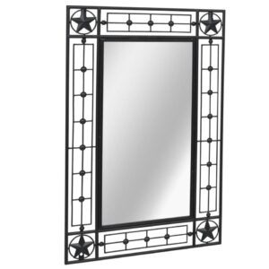 Garden Wall Mirror Rectangular Steel Frame