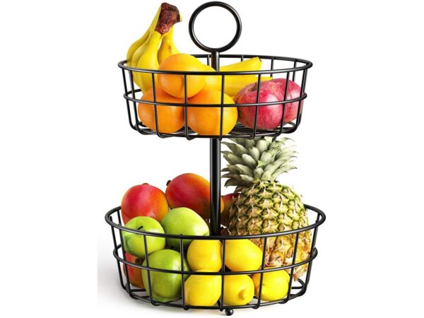 2 Tier Fruit Basket Bowl Vegetable