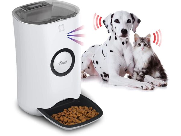 White Automatic Pet Feeder Food Dispenser
