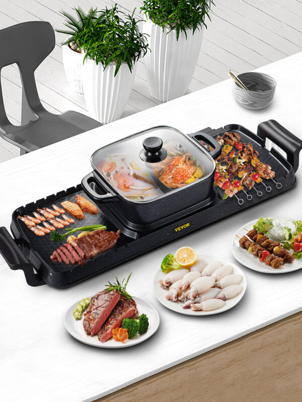 2in1 Electric BBQ Pan Grill Hot Pot