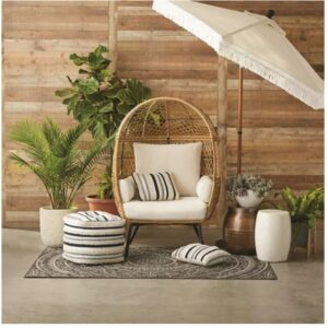 Gardens Wicker Kid's Outdoor Egg Chair with Cushions