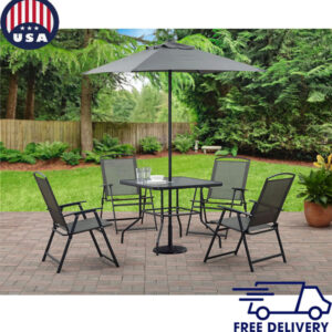 Gray 6 Piece Outdoor Patio Tables Chairs Set