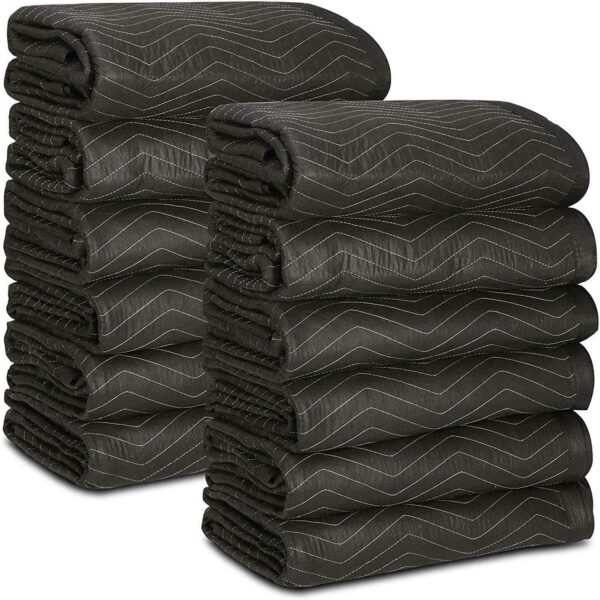 12 pcs Packing Blankets Furniture Pads Black USA