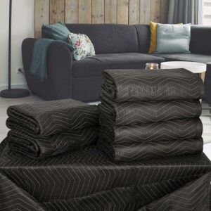 12 pcs Packing Blankets Furniture Pads Black USA