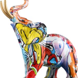 Graffiti Elephant Figurines Resin